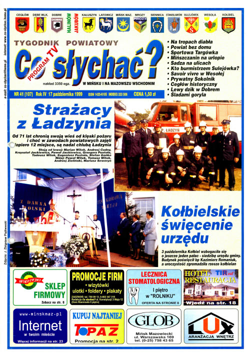 Okładka gazety Co słychać? - nr 41 (107) 1999